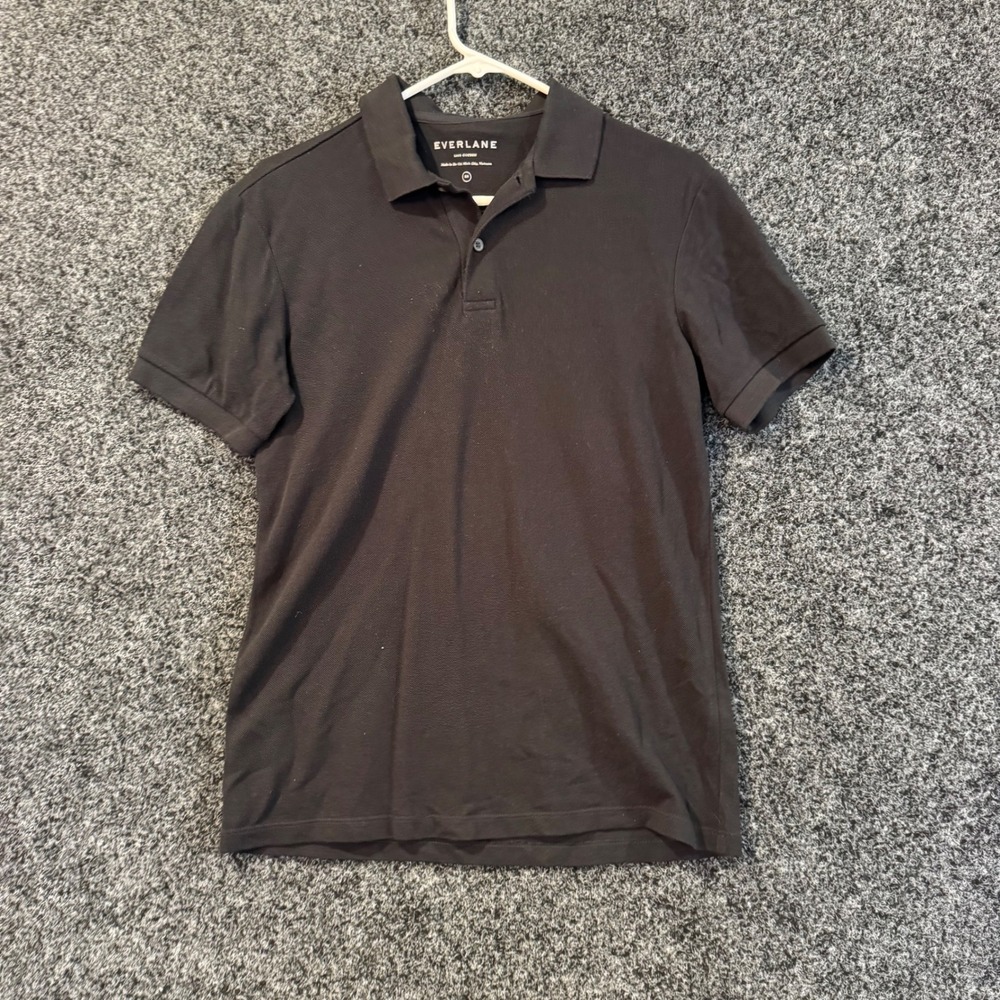 EVERLANE Mens Black Short Sleeve Classic Polo Shirt Size XS‎ Cotton